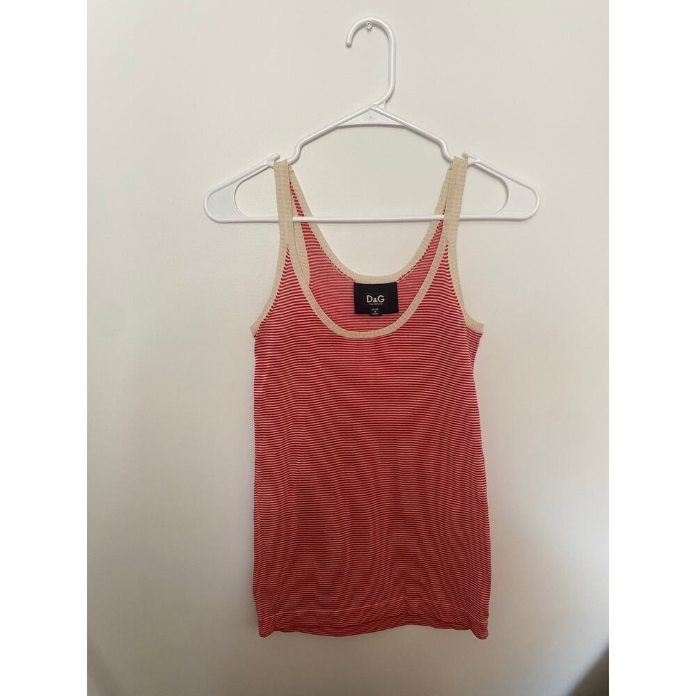 Vintage 00’s D&G Striped Red/Creme Knit Tank